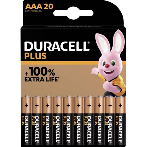 Duracell Plus-AAA CP20 Batteria Ministilo (AAA) Alcalina/manganese 1.5 V 20 pz.