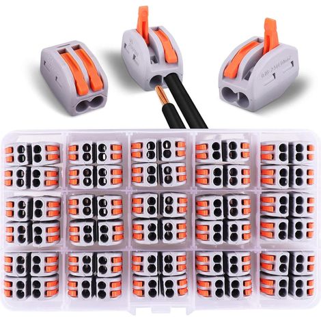 60pcs Connecteurs électriques 2 entrées avec levier de commande (1/5)