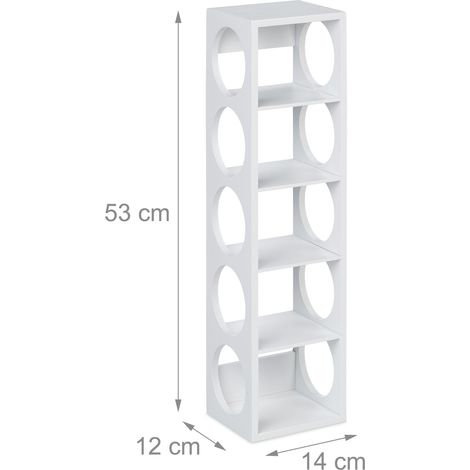 Portabottiglie da vino contemporaneo di design per 5 bottiglie 40 x 20 x 20 cm in bambù bianco 130013482