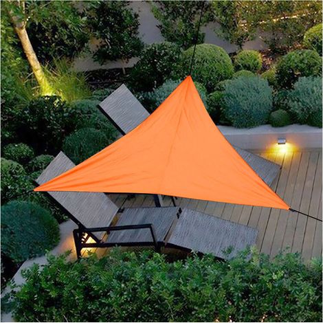 Waterproof Triangle Sun Shade Sail 98% UV Block Sun Protection with Free Rope for Outdoor Garden Patio Party - 3 x 3 x 3m - Orange (1/4)