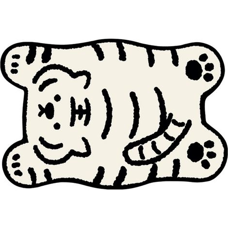 LAN Terre de diatomées White Tiger 03 5080cm Tapis de salle de bain antidérapant mignon et adorable sur le thème des animaux de compagnie, tapis de porte de toilettes, tapis absorbant, tapis en terre (1/5)
