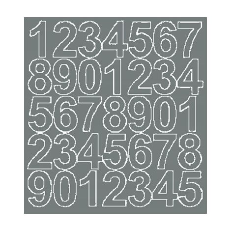 Adesivi numerici autoadesivi da 4 cm, grigio opaco (1/2)