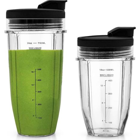 2 Pieces Replacement Cups for Blender BN750EU BN495EU BN800EU CB350EU CB150EU CB100EU BN751 BN801 BL480, for Blender Smoothie Accessories (24 fl oz (1/5)