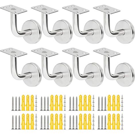 8Un support de main courante en acier inoxydable,dimensions60x60mmArgenté,convient aux rampes d'escalier intérieures et extérieures