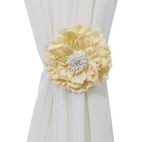 Embrasses de rideaux magnétiques à fleurs pour la maison, le bureau, la décoration (C)