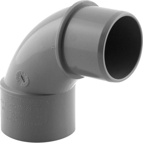 Lot de 4 pièces, coude PVC évacuation,  87°, a coller mâle et femelle, ø 32 M-F - jardiboutique