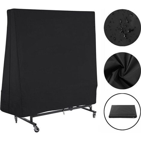 Copertura protettiva per tavolo da ping-pong, 210D Oxford, 165x70x185cm, nero (1/4)