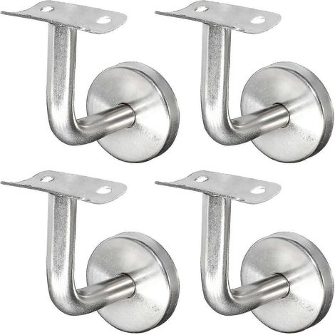 Support de main courante en acier inoxydable 304 pour rampe d'escalier, support mural pour rampe en bois, argent (4 pièces) (1/4)