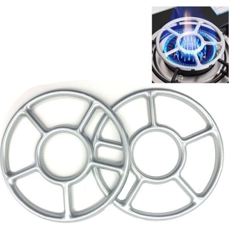 2PCS Réducteurs à gaz en pour plaque Réducteurs de Gaz Support Wok Cuisinière à Gaz de Support de Wok Anneau à Gaz Cuisinière Gaz Support à gaz de cuisine pour pot de café chaud Moka (6.1in/15.5cm)