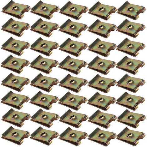 50 pièces de fixation pour carénage de moto, clips en U en acier au manganèse n° 6, fixations en U avec écrou en U-1.6X1.2CM (1/3)