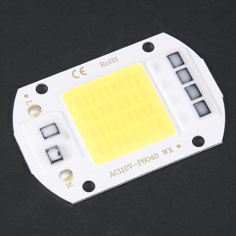 puces LED COB intégrées haute luminosité 50 W AC110V, 6 x 4 cm, lumière chaude (1/5)