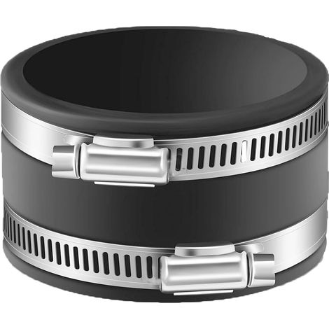 Ø 100 mm Manchon Caoutchouc Tuyau, Raccord Flexible en Caoutchouc avec Deux Colliers en acier Inoxydable, Manchon Flexible de Réduction du Bruit pour Ventilateur Tubulaire, Tuyau Rigide (1/5)