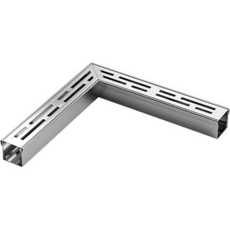 Caniveau De Drainage en Acier Inoxydable, Accessoires pour Caniveaux De Drainage d'angle, Amovible Tranchée Et Grilles De Drainage, pour Jardins Terrasses Allées(25x3.5x3cm) (1/5)