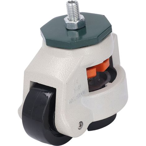 Roulette à tige de nivellement hauteur réglable tige filetée M12 établi pivotante avec roue 62 mm et patin (1/5)