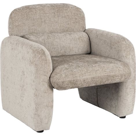 Poltrona lounge "Cozmo" in tessuto screziato - 78 x 79 x 77 cm - Beige