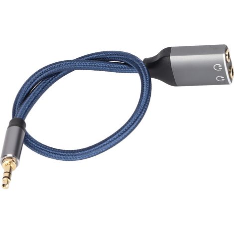 3,5-mm-Klinkenstecker auf 2-Klinkenbuchse-Stereo-Audiokabel für Smartphones, MP3-Player, Tablets und Computer (30 cm). (1/5)