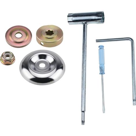 Kit Fixation Universel pour Tondeuse à Gazon et Débroussailleuse 7 Pièces,avec Écrous Rondelles Clé Accessoires Métal Tête de Coupe,pour Fixation d'entretien Cordes de Tondeuse à Gazon (1/5)