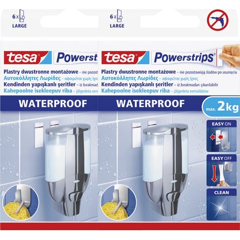 Bandes adhésives imperméables TESA pour montage, grand format (jusqu'à 2 kg), lot de 6 (2 pièces).