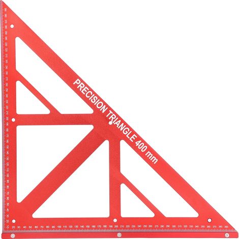 Équerre de menuisier, haute précision, construction durable, Rouge (1/2)