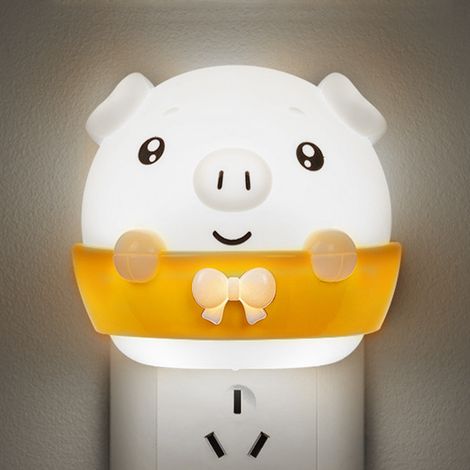 Veilleuse télécommandée à luminosité réglable, mini veilleuse mignonne à brancher pour chambre à coucher, chambre de bébé, blanche (1/5)
