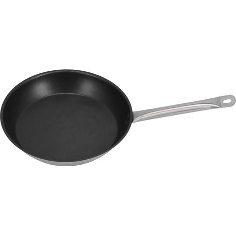 Poêle à frire en acier inoxydable antiadhésive, pour sauter, faire des omelettes et des crêpes, avec une seule poignée, 300 x 50 mm (1/5)
