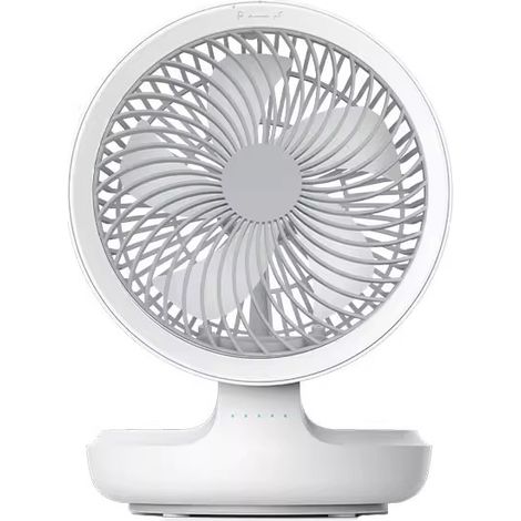 Hanging Desk Fan, Rechargeable, Foldable, USB, Diameter 19 cm, White (1/4)