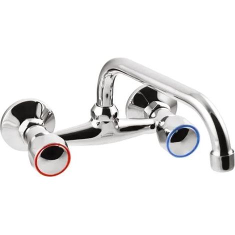 Invena Wandarmatur Chrom Pivotierbarer Auslauf 20 cm