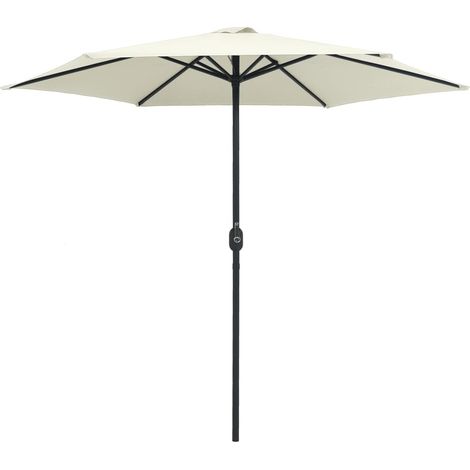 Parasol d'extérieur, Parasol pour Balcon Jardin Plage Terrasse, et mât en aluminium 270x246 cm Blanc sable OIB3633E (1/5)