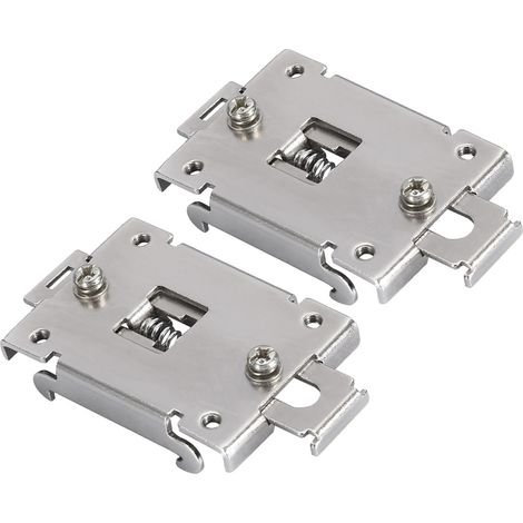 2 Pcs Serre-Fil Relais Statique Étrier Fixation Rail DIN 35 mm Nickelé Brillant (1/5)