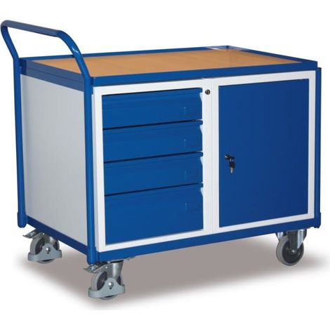 VARIOfit Werkstattwagen mit 1 Ladefläche 1 Schrank und 4 Schubladen (1/2)