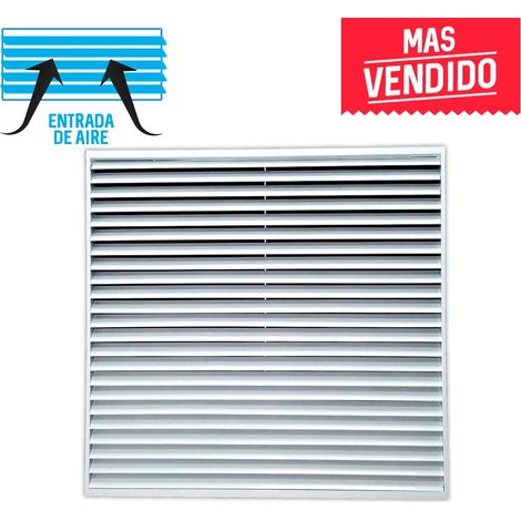 Rejilla Retorno lamas fijas inclinadas 595x595 blanca