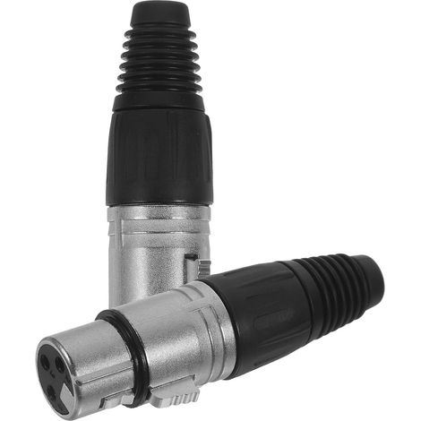 2pièces eur XLR Femelle Broches Fiche Microphone Audio Accessoire de Remplacement pour Câble Micro et Console de Mixage (1/5)