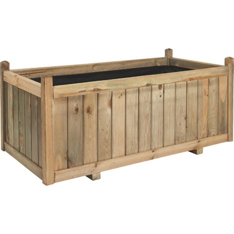 Bac à fleurs rectangulaire en bois Vendôme - 120 x 60 x 50 cm