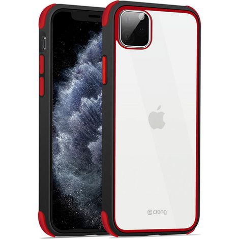 Crong Trace Clear Cover - iPhone 11 Pro Hülle (Schwarz/Rot) (1/3)