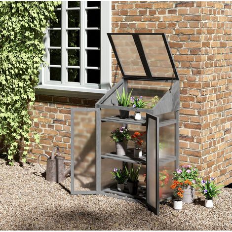 Serra da giardino mini con 3 ripiani in plastica OKMYHOME (1/5)