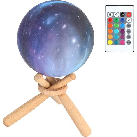 Lampe de chevet LED 3D Lune 3D 16 couleurs 3,9 pouces avec télécommande tactile RGBW, idéale pour la maison (1/5)