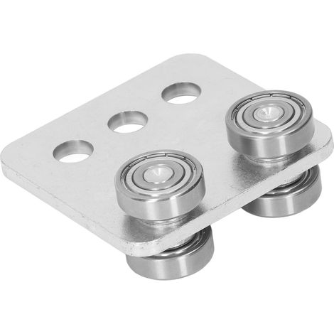 Roulette chariot 4 roues pour porte coulissante acier carbone inox argent pour armoire rideau ferme usine (1/5)