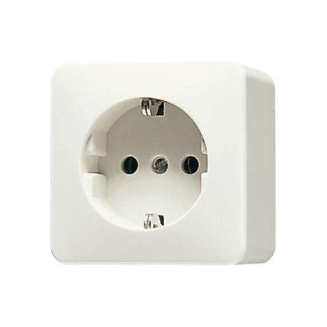Jung Toma de corriente SCHUKO®, 16 A 250 V , 39 mm, bornes de tornillo, AP 600, weiß 321 A