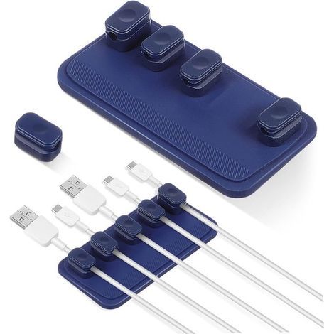Set mit 5 magnetischen Kabelbindern – Blau – Kabelbinder – 3 verschiedene Größen (1/5)