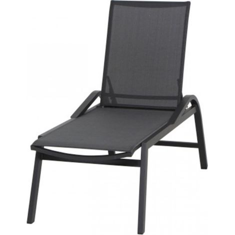 Siena Garden Milos Rollliege Aluminium anthrazit mit Textilbezug schwarz-silber H16694 Sonnenliege (1/5)