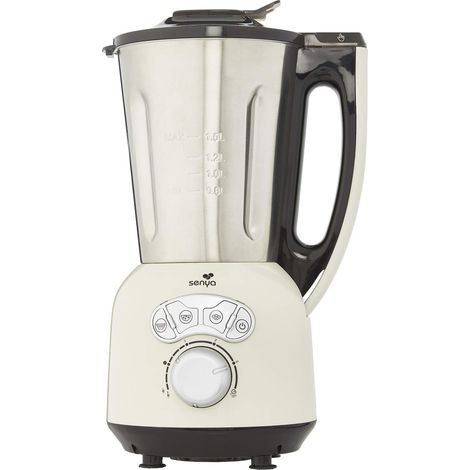 Senya SYCP-HB008C Blender Chauffant Inox Cook & Ice V3, Mixeur Zuppe Vellutate/Passati, Cottura a Vapore, Gelati Smoothies, 1,5L,1400W, Crema, 1400 W, 1.5 Litri, Metallo, 3 velocità (1/4)