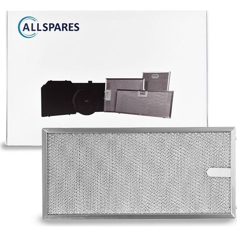 Filtro metálico AllSpares para campanas extractoras compatible con Novy 563-8036 (325x153x8mm)