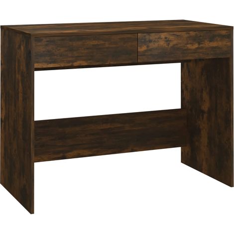 Bureau Table de travail Table d'écriture Chêne fumé 101x50x76,5 cm Aggloméré (1/5)