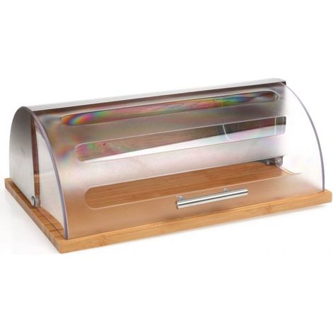 5Five Simply Smart – Boîte à pain en bambou et inox 39x28,5x14,5 cm – Couvercle transparent – Design moderne pour cuisine – Rangement esthétique - 5-five-simply-smart (1/10)