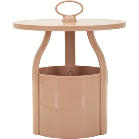 Tavolino porta-giornali Iris in plastica rosa Ø 44x43 cm