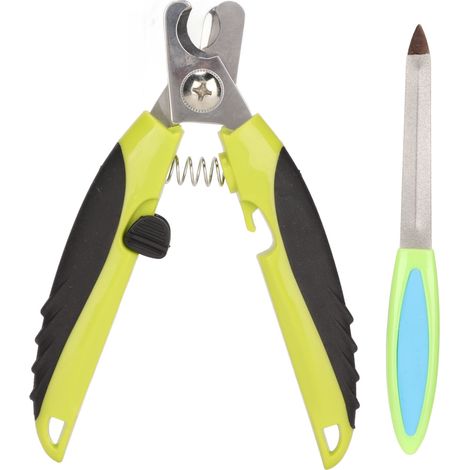 Ciseaux à ongles pour animaux de compagnie, ensemble professionnel de tondeuse pour animaux de compagnie en acier inoxydable avec poignées ergonomiques pour chiens chats vert noir PTk111 (1/5)