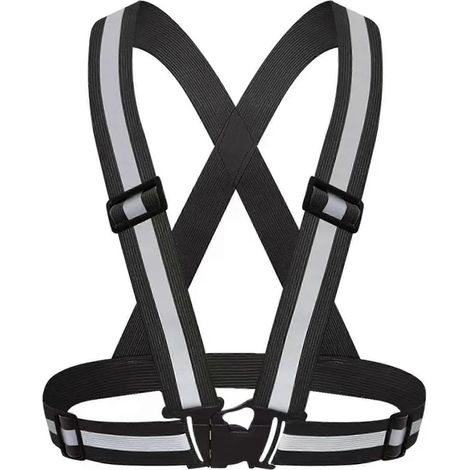 Bandes réfléchissantes (8 pièces) pour gilet de sécurité réfléchissant - Sangles réglables haute visibilité pour jogging, vélo, marche et moto en extérieur (1/5)