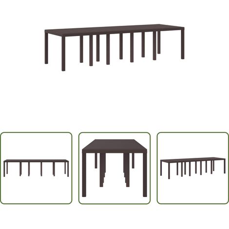 Poly-Rattan -  Gartentisch Braun 300 x 100 x 73 cm Poly-Rattan (1/5)