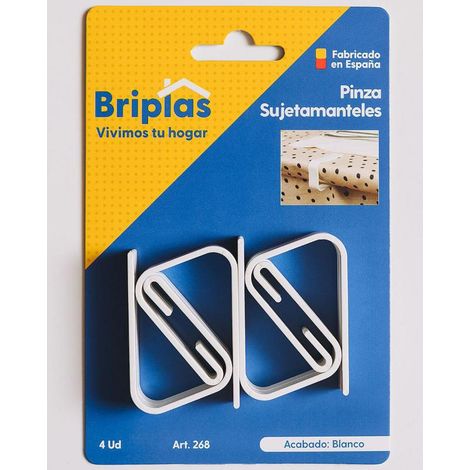 Pinza sujeta manteles blanca 4 unidades (1/2)