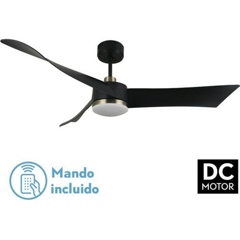 Ventilador Dc Tempel 26w Negro/cuero 3 Aspas 132d 6vel. 3000k, 4000k, 6500k 2950lm C/remoto, Memoria Y Temporizador (1/3)